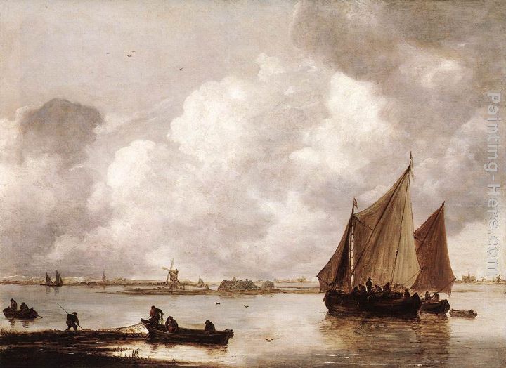 Haarlemer Meer painting - Jan van Goyen Haarlemer Meer art painting